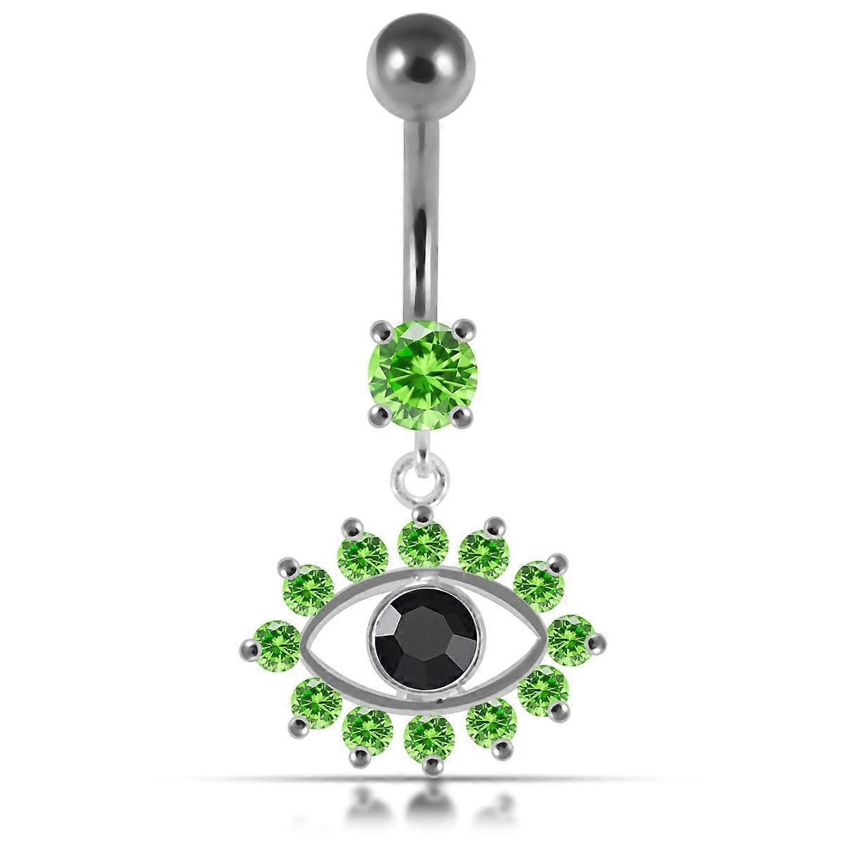 Blue Eye Catching Stone Studded 925 Sterling Silver Belly Ring