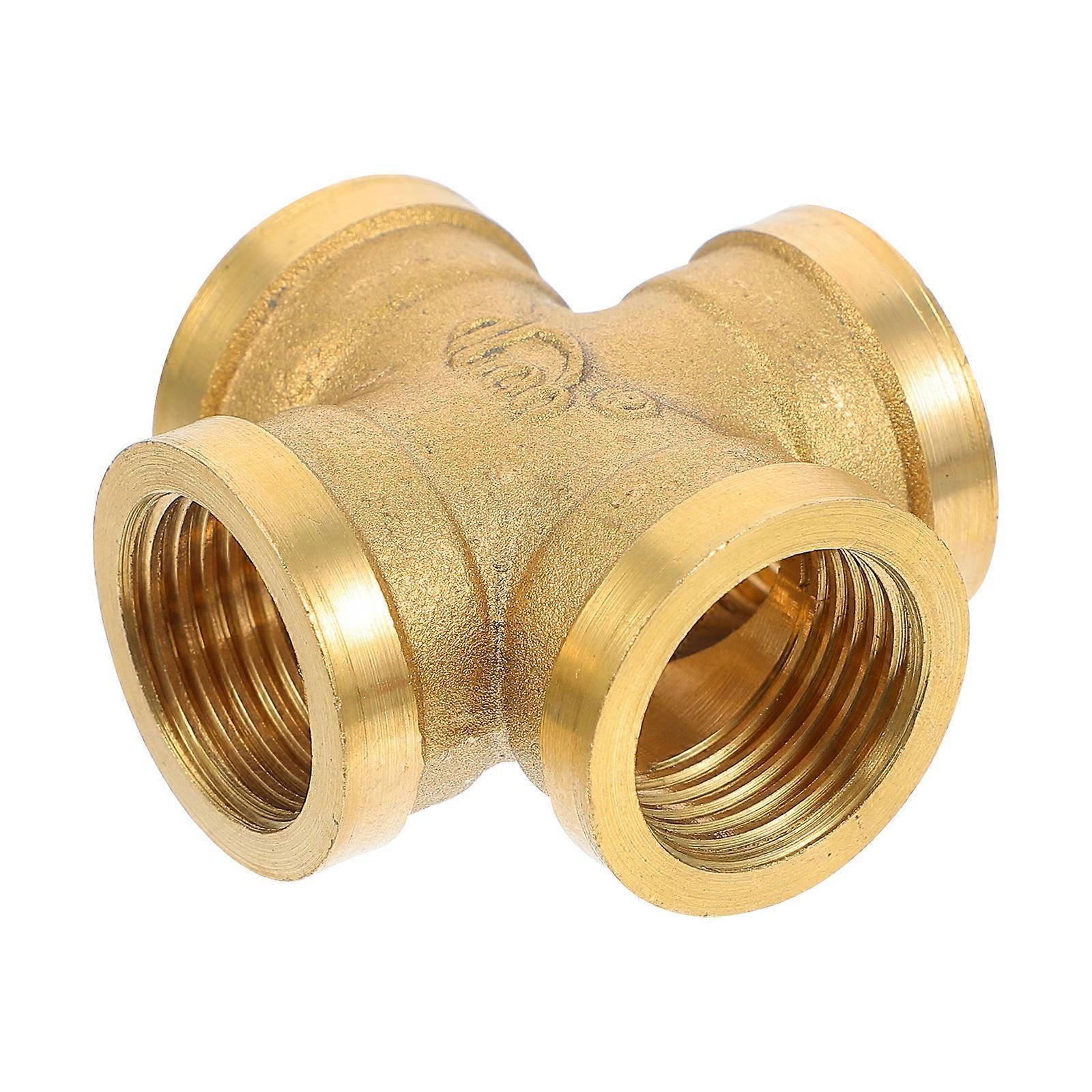 Pipe Connector Connector 1/2 Pipe Adapter Threaded Water Joint Brass Material 4.9X4.9X2.8CM Daily Use 1Pcs