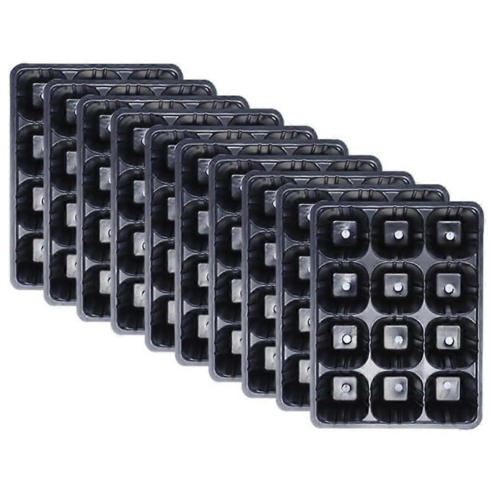 10 x Seed Trays, Black, 120 Cell Seed Starter, Propagators, Plastic Pots