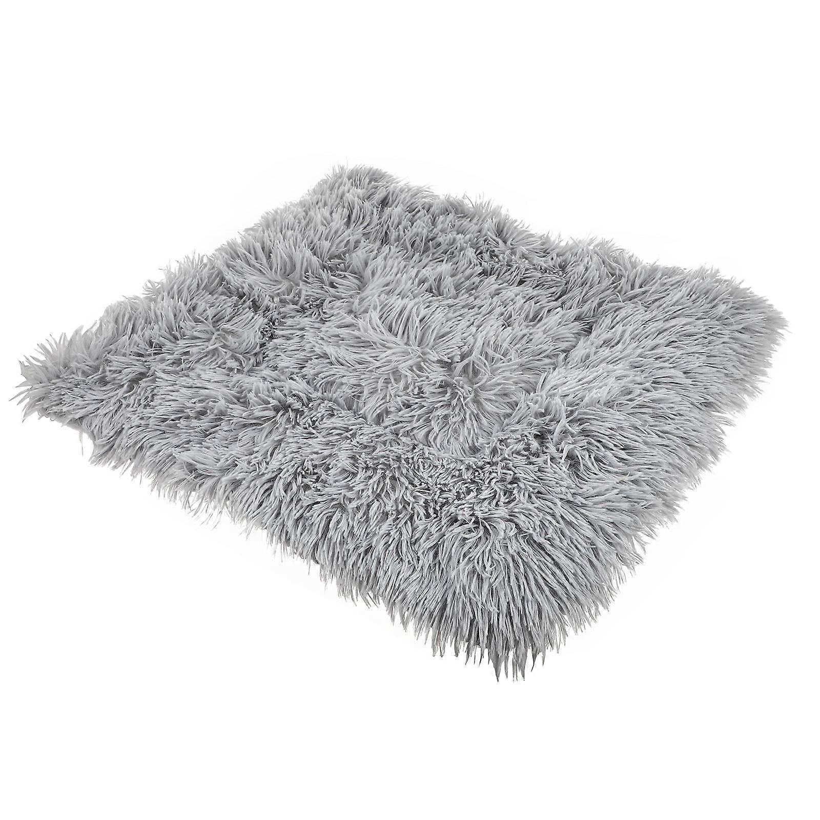 Pet Cushion Comfortable Pet Rest Mat Warm for Car Grey 55.00X45.00X1.00cm 1Pc