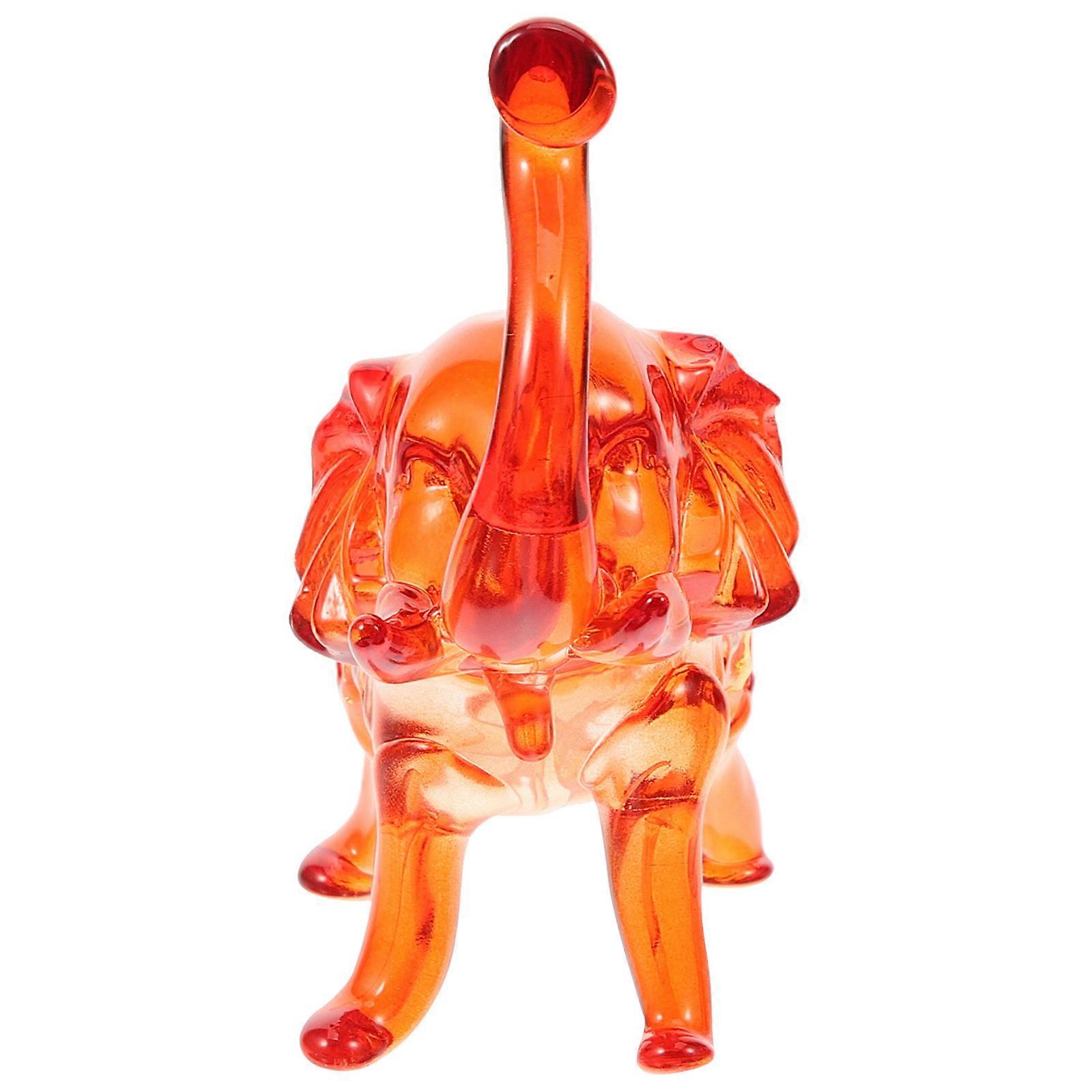 Simulation Crystal Elephant Statue Desktop Adornment For Living Room Red 1Set