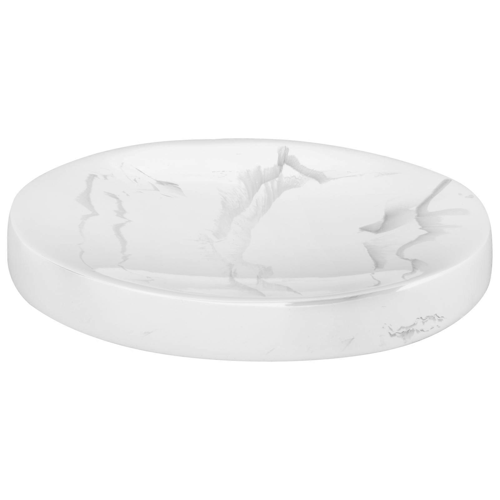 Storage Drain Soap Dish Round Shape Guest Room Use Mildew-Resistant 1Set