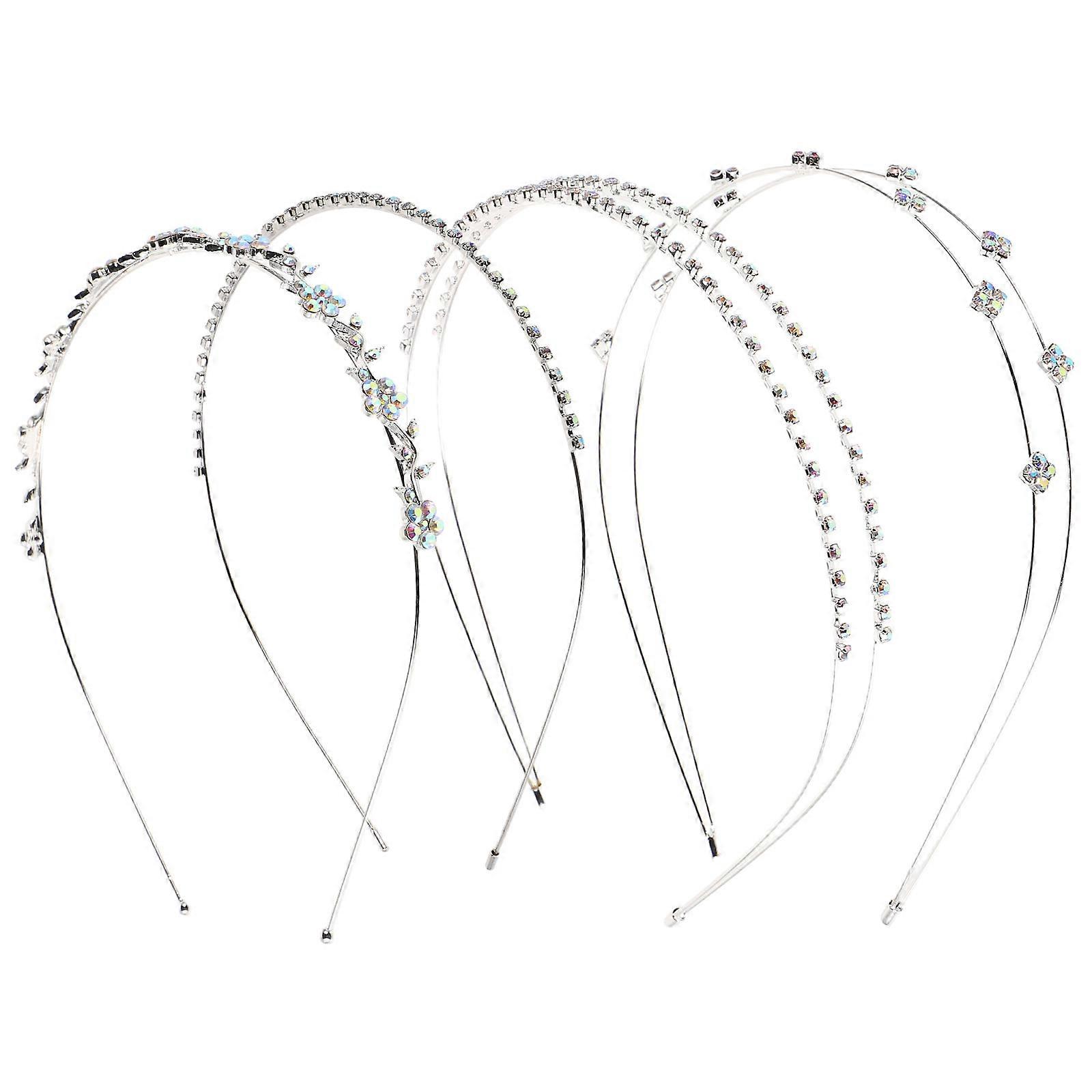 Here's a refined and appealing product description based on the title you provided:
**Elegant 4 Piece Rhinestone Hairband Set for Women – Sparkly