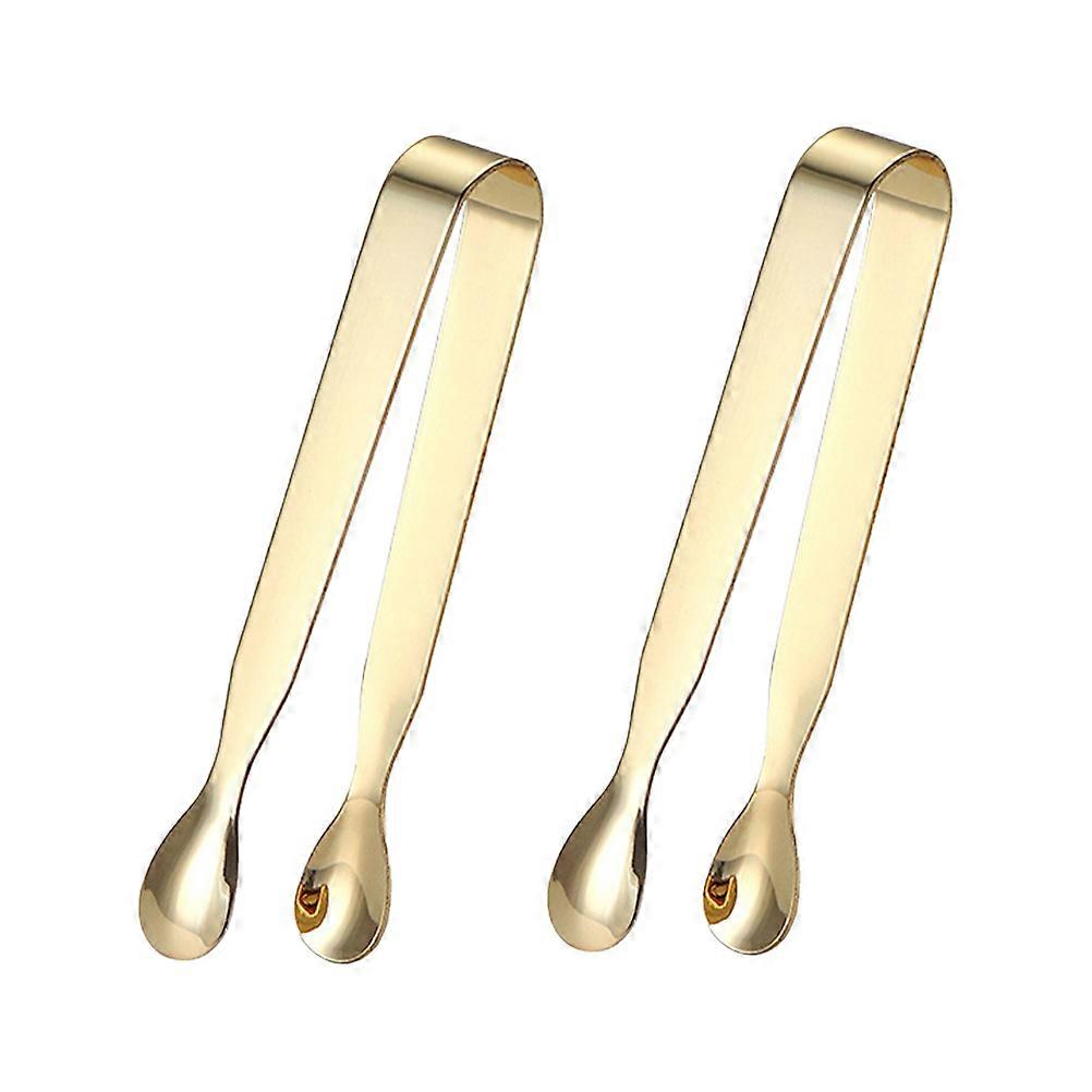 Easy to Operate Stainless Steel Mini Sugar Cube Tongs Ice Cube Tongs Teabag Tongs 11X2.2X1.4CM 2Pcs