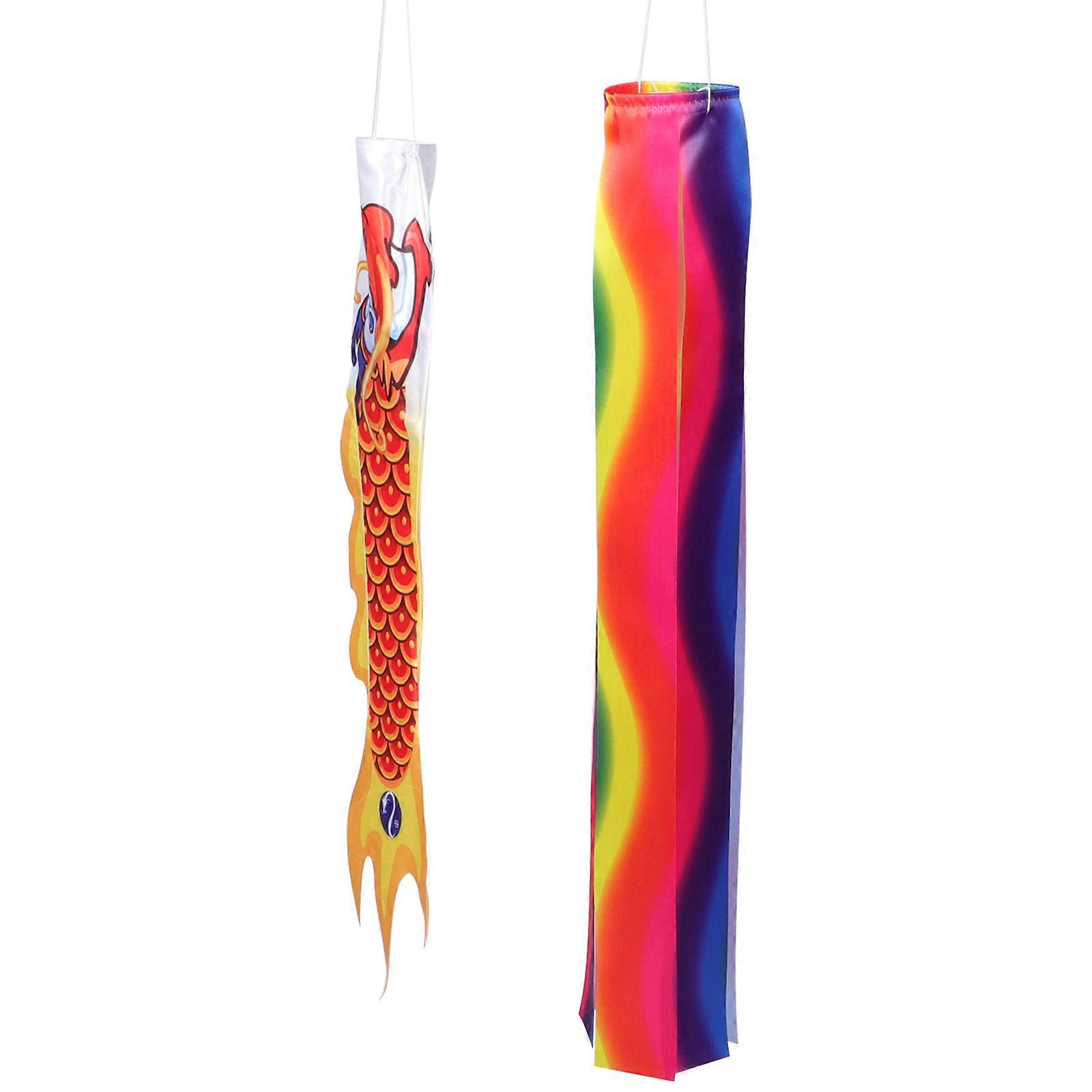 Outdoor Ornaments Dragon Yard Decor Windsock 70x10cm 1Set