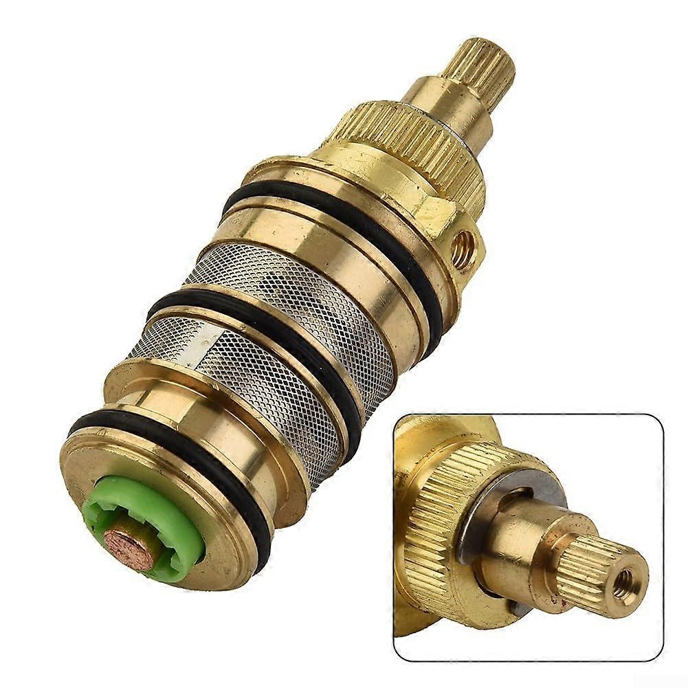 English translation: 'Substitute brass thermostat for shower faucet, for constant temperature.'
