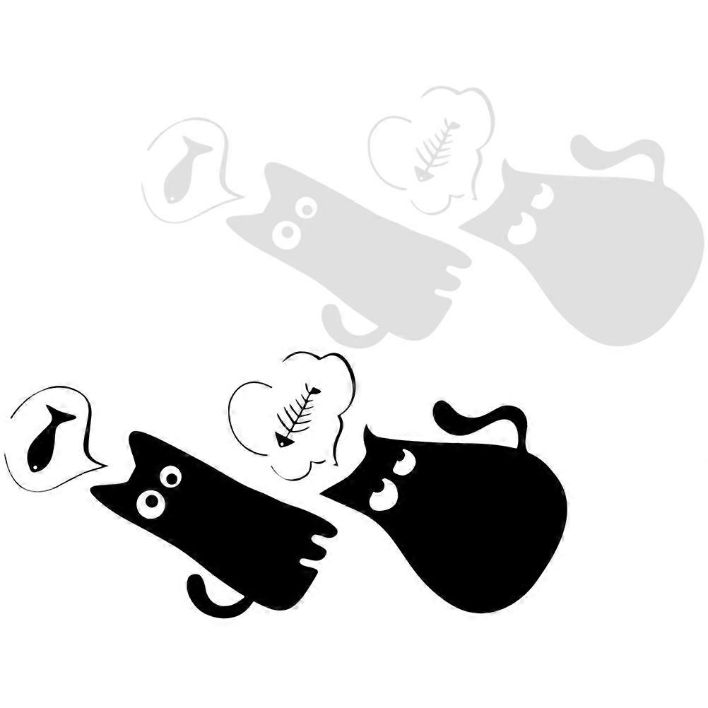 Wall Stickers Cat Adorable Wallpaper PVC Waterproof 2 Pairs