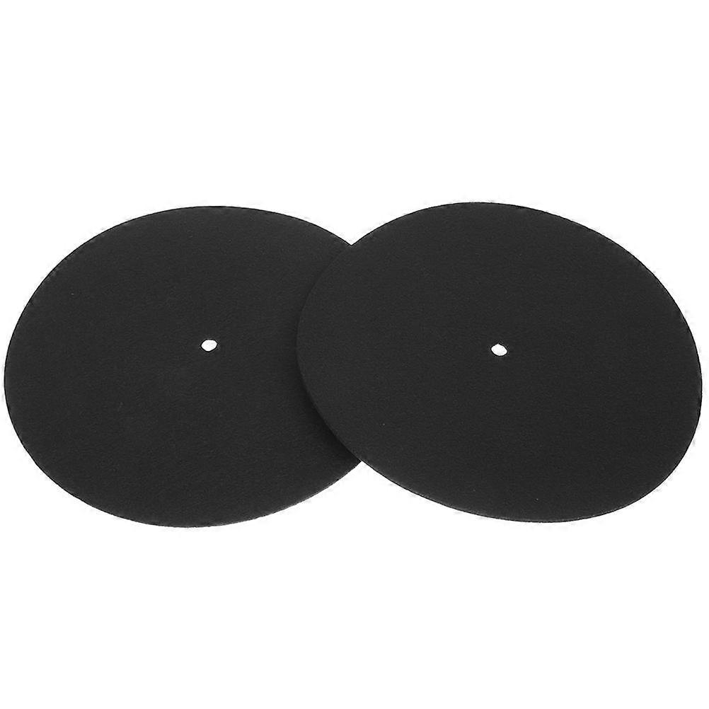 2pcs Vinyl Record Protective Pads Felt Mats for Turntable Noise Reduction Vibration Control Durable Disc Protection for Home Use
