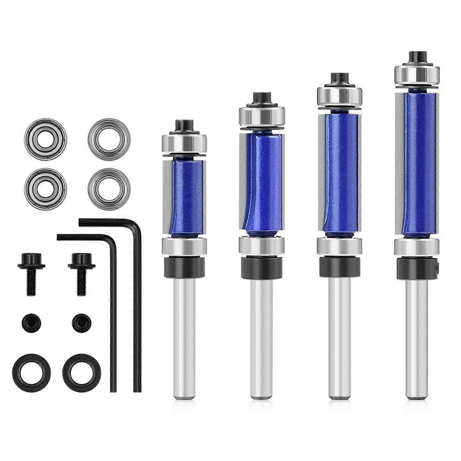 11Pcs 1/4inch Shank Milling Cutter Wood Carving Edged Trimmer Router Bit Woodworking Milling Cutter Router Bit