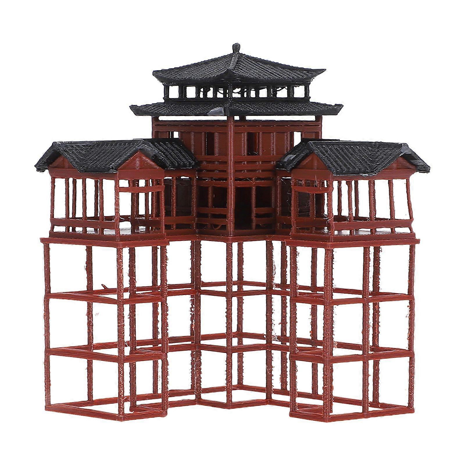 Miniature Pavilion Model: Asian Aquarium Decoration Fish Tank Ornament - Realistic Ancient Architecture Sculpture For Tabletop And Terrarium Display
