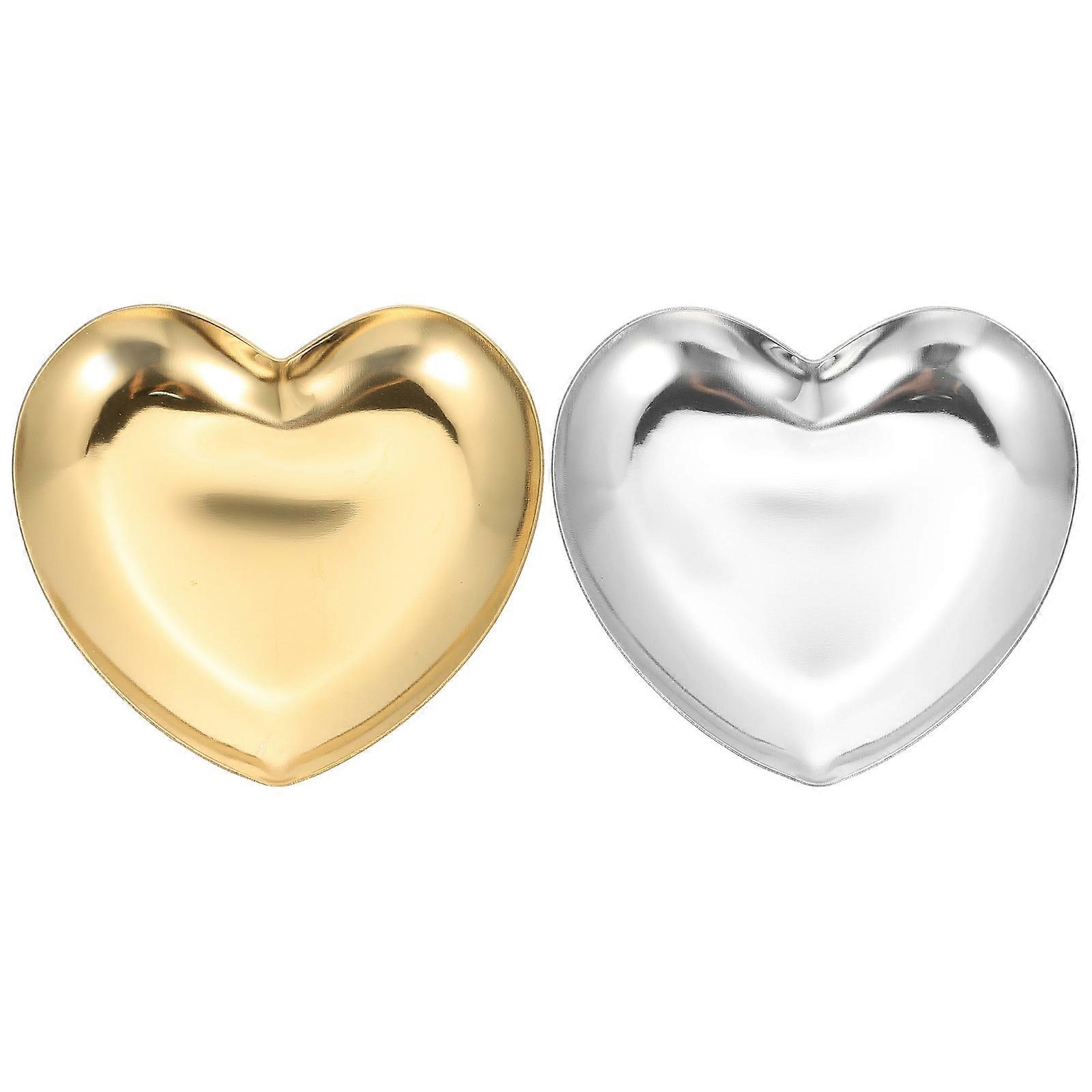 Heart Shape Jewelry Organizer Tray Use Nordic Style 9.00X8.50X1.10CM 2Pcs
