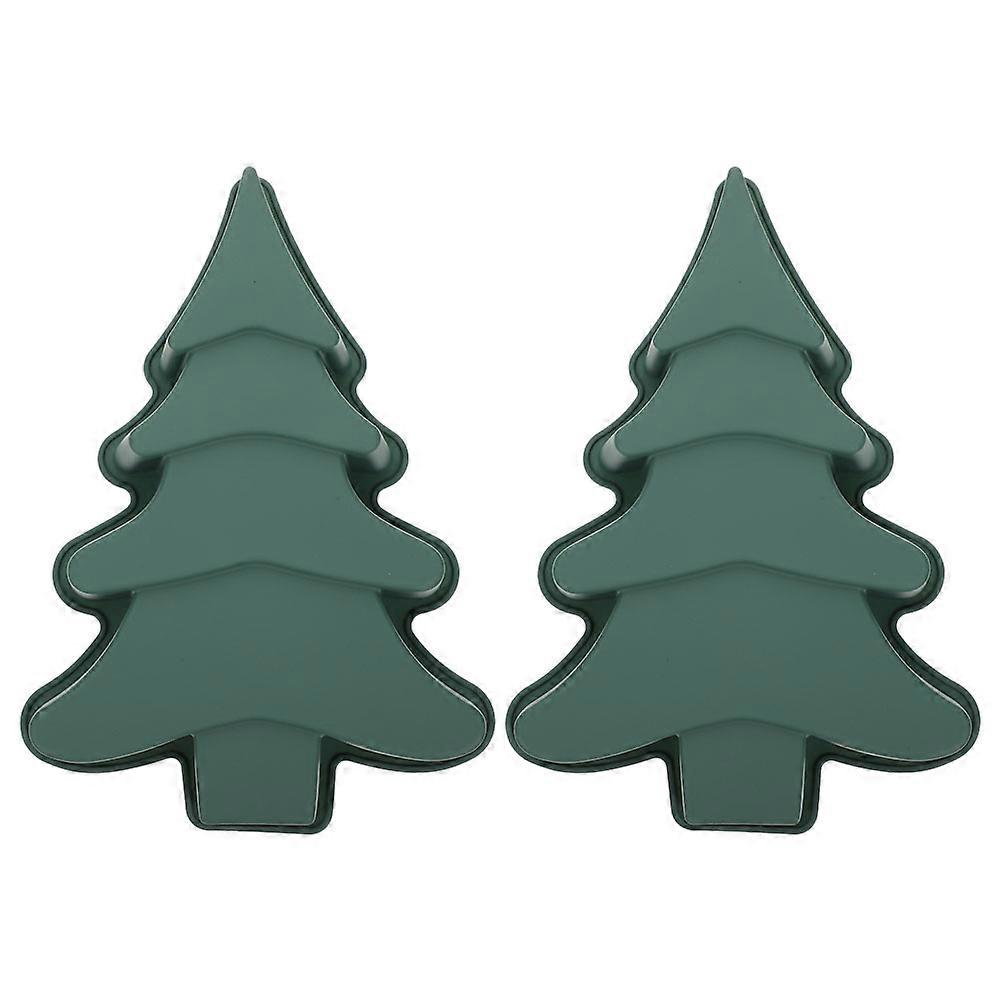 Silicone Holiday Molds Christmas Tree Shaped For Friends Green 10.61X8.17X1.93in Diy 2Pcs