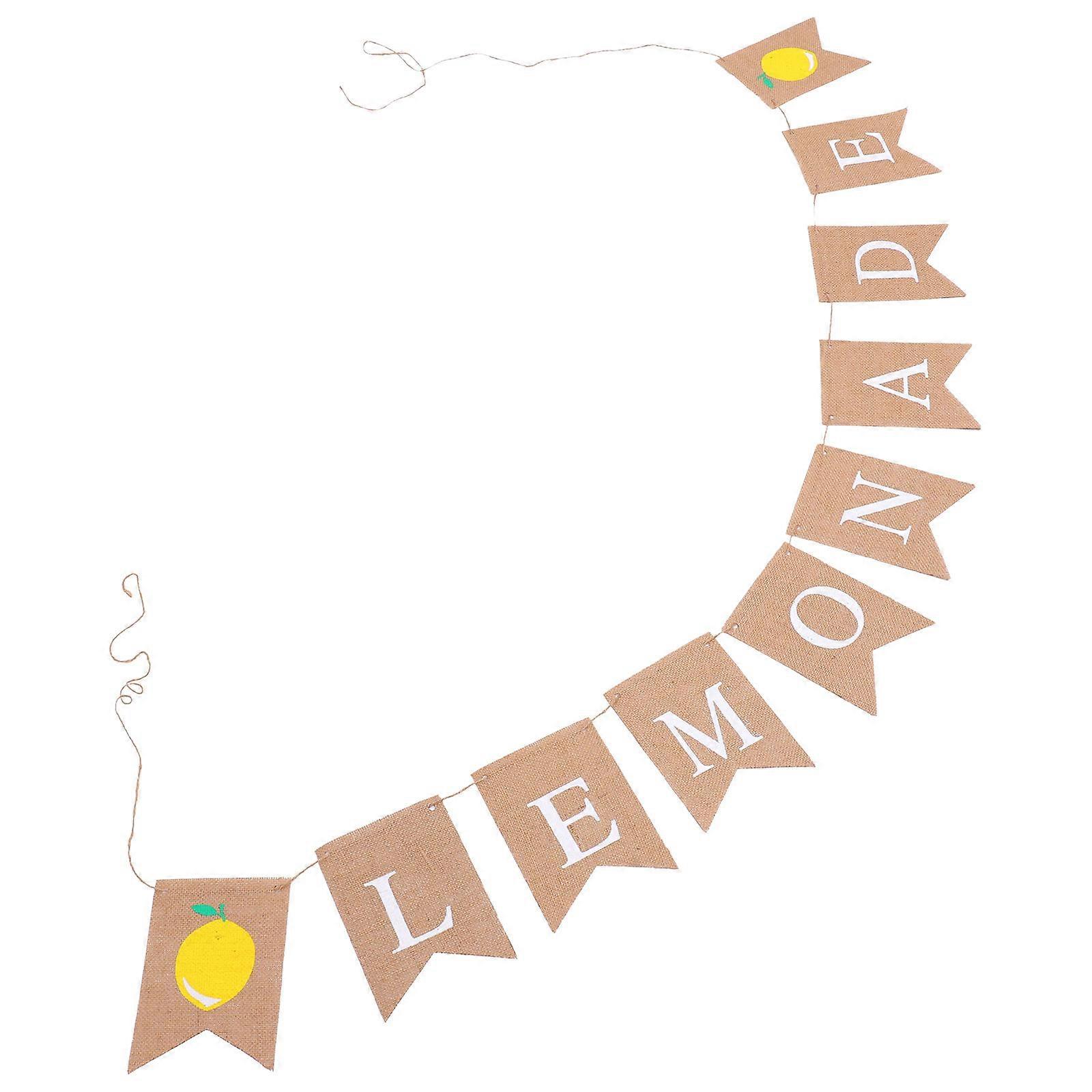 Summer Banner Letters Linen Swallowtail Pull Flag Chocolate For Birthday Party Garland 1Set