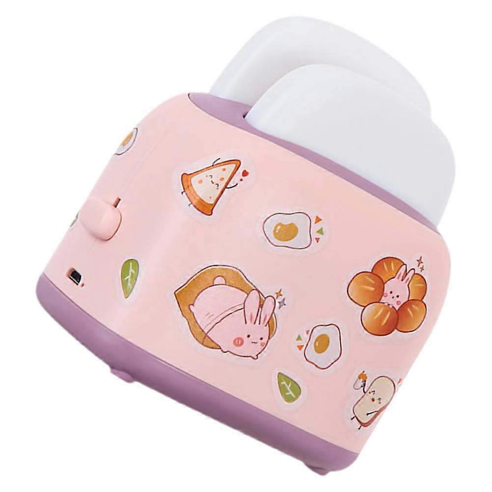 Toaster Maker Shaped Night Lights Usb Charging Three Gears Button Yellow For Nursery Childrens Room 1Set