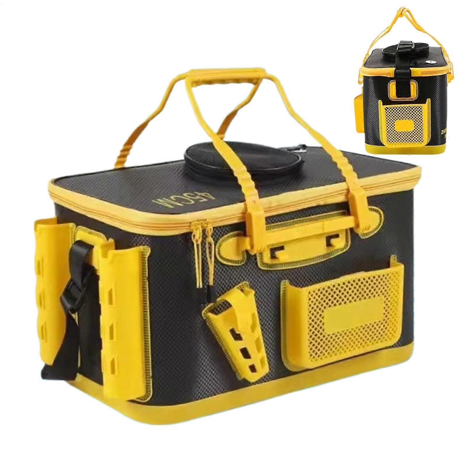 Portable Live Bait Container Foldable Bait Sack Mesh Nylon 30x30cm Outdoor Camping Fish Guard Cube