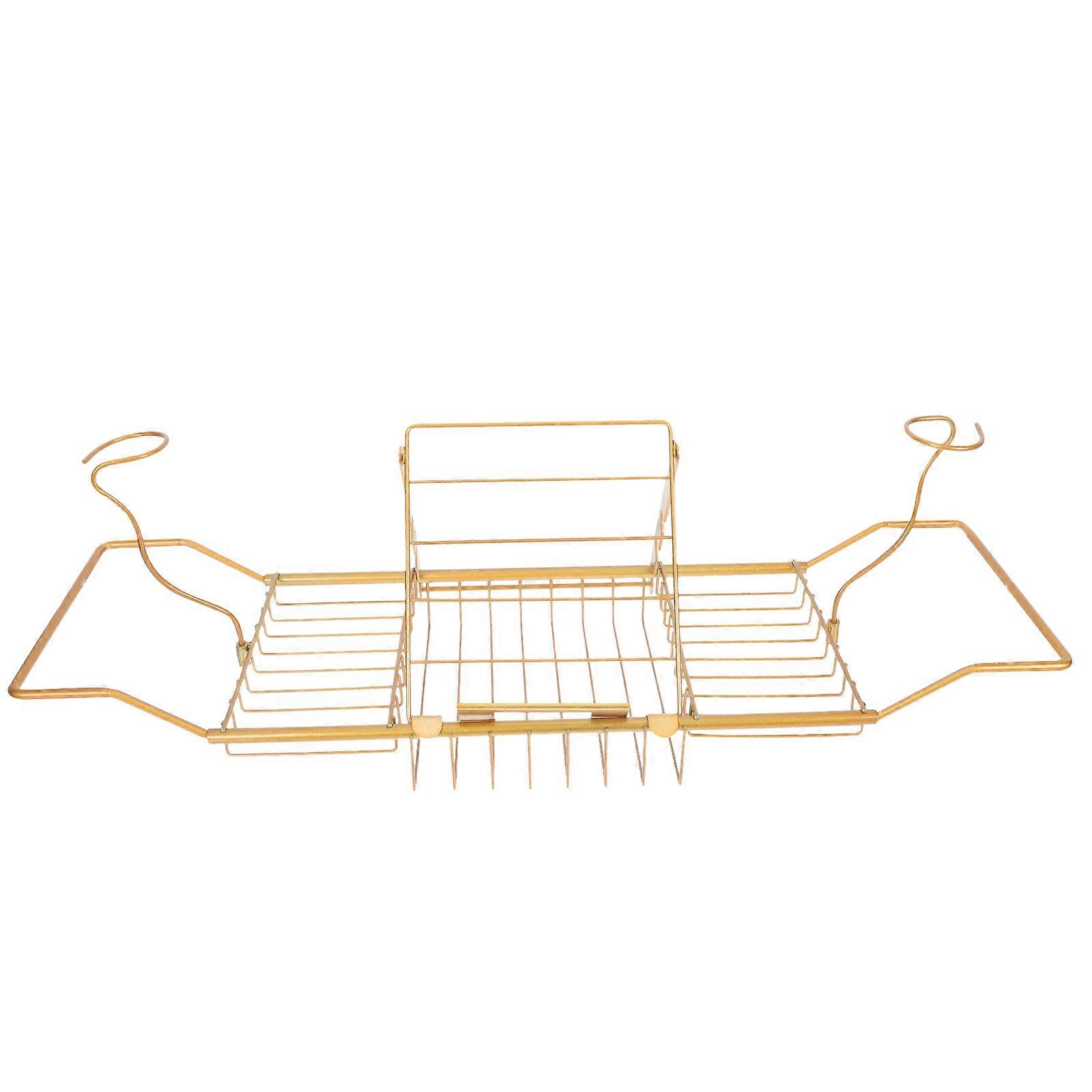 伸縮式ステンレススチール製バスタブラック、拡張可能な滑り止めバストレイスタンド、電話付き、タブレット、ワインホルダー、多目的バスルーム収納