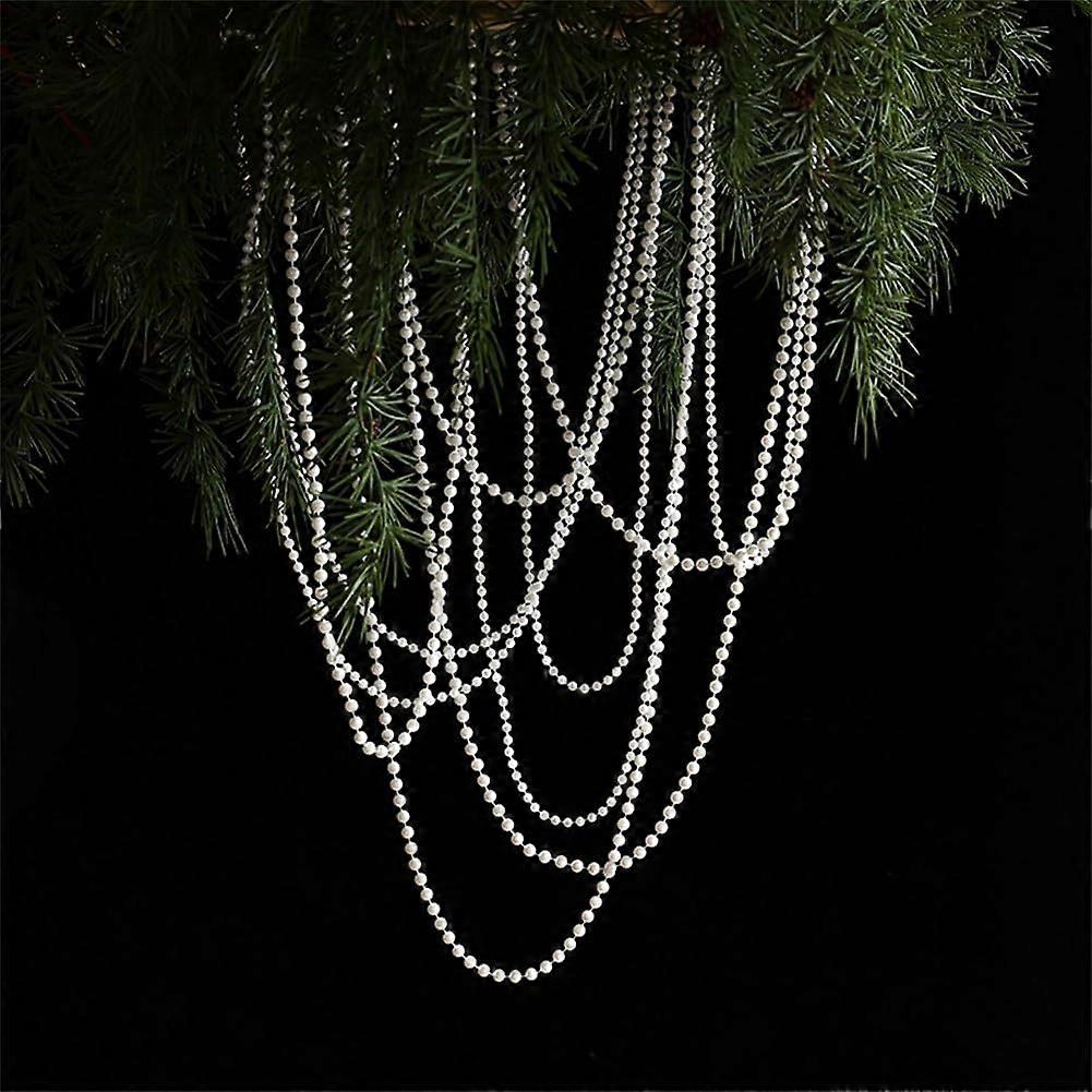Beautifully processed white artificial pearls on cotton cord, perfect for various decorative applications (white, 4 mm, 10 m) White 4mm 10M