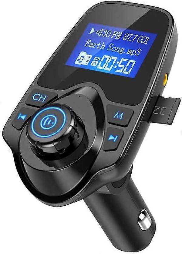FM Transmitter for Car Bluetooth Adapter Wireless Bluetooth Transmitter for Car Radio Hands-Free Kit for Cigarette Lighter with 2 USB Ports