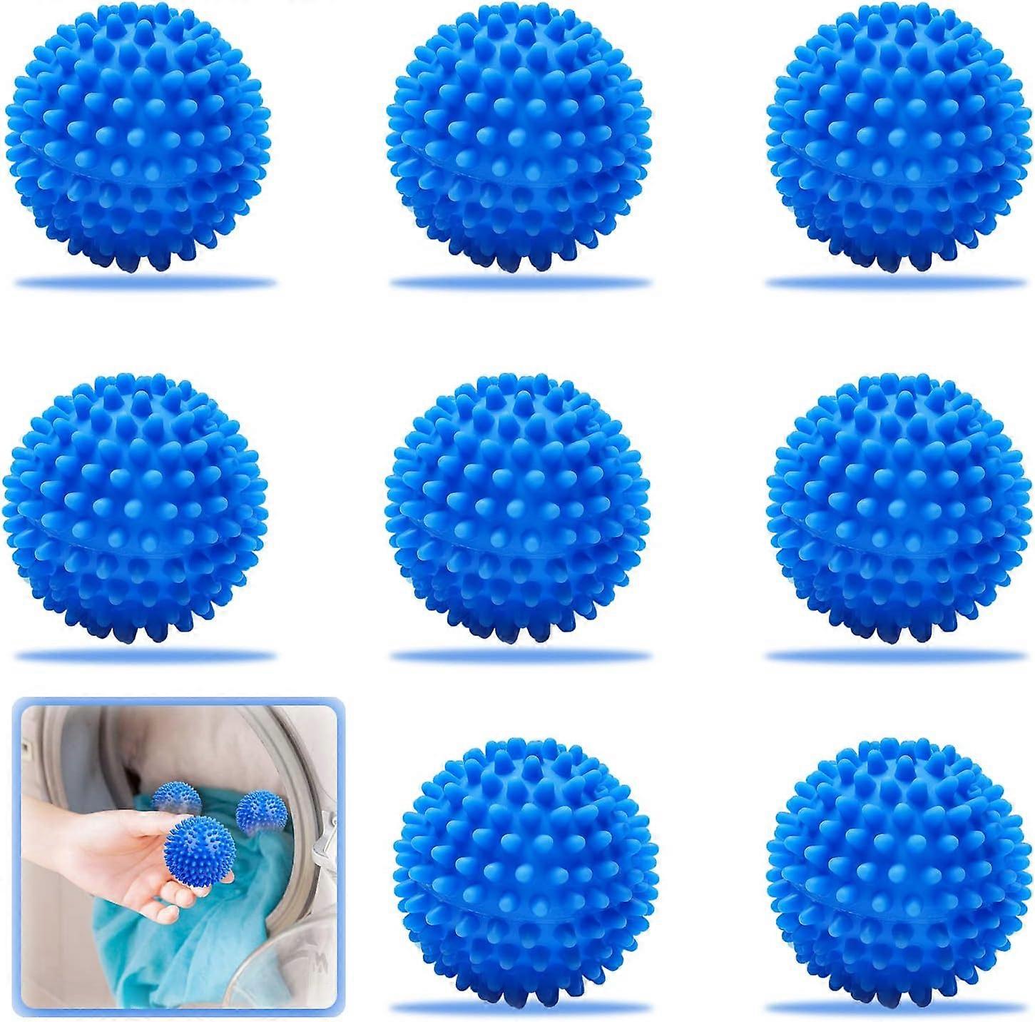 8 Laundry Balls, Laundry Balls Quick Dry Reusable, Washer Dryer Balls for Household Clothes Cleaning (Blue)