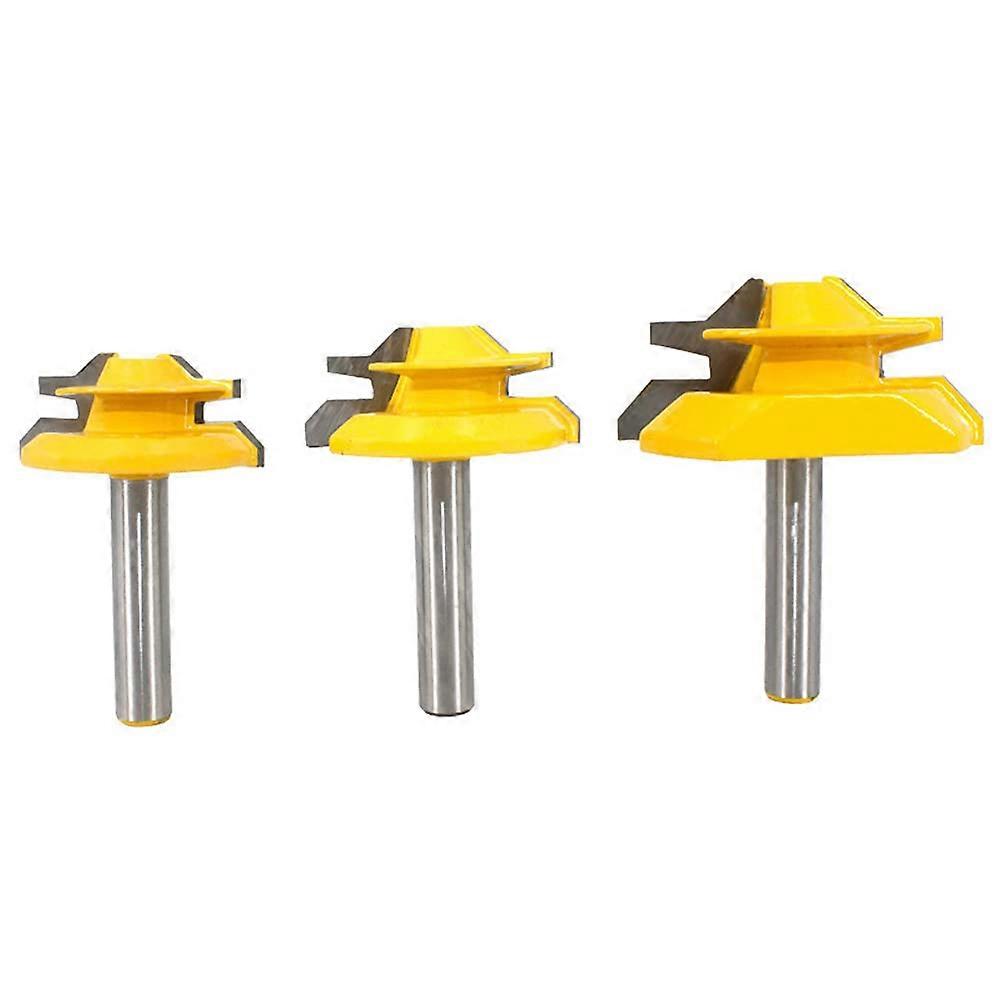 3 Pieces 6mm Shank 45 Degree Mitre Router Bit Joint Milling Cutter Tenon Milling Cutter Woodworking Tool