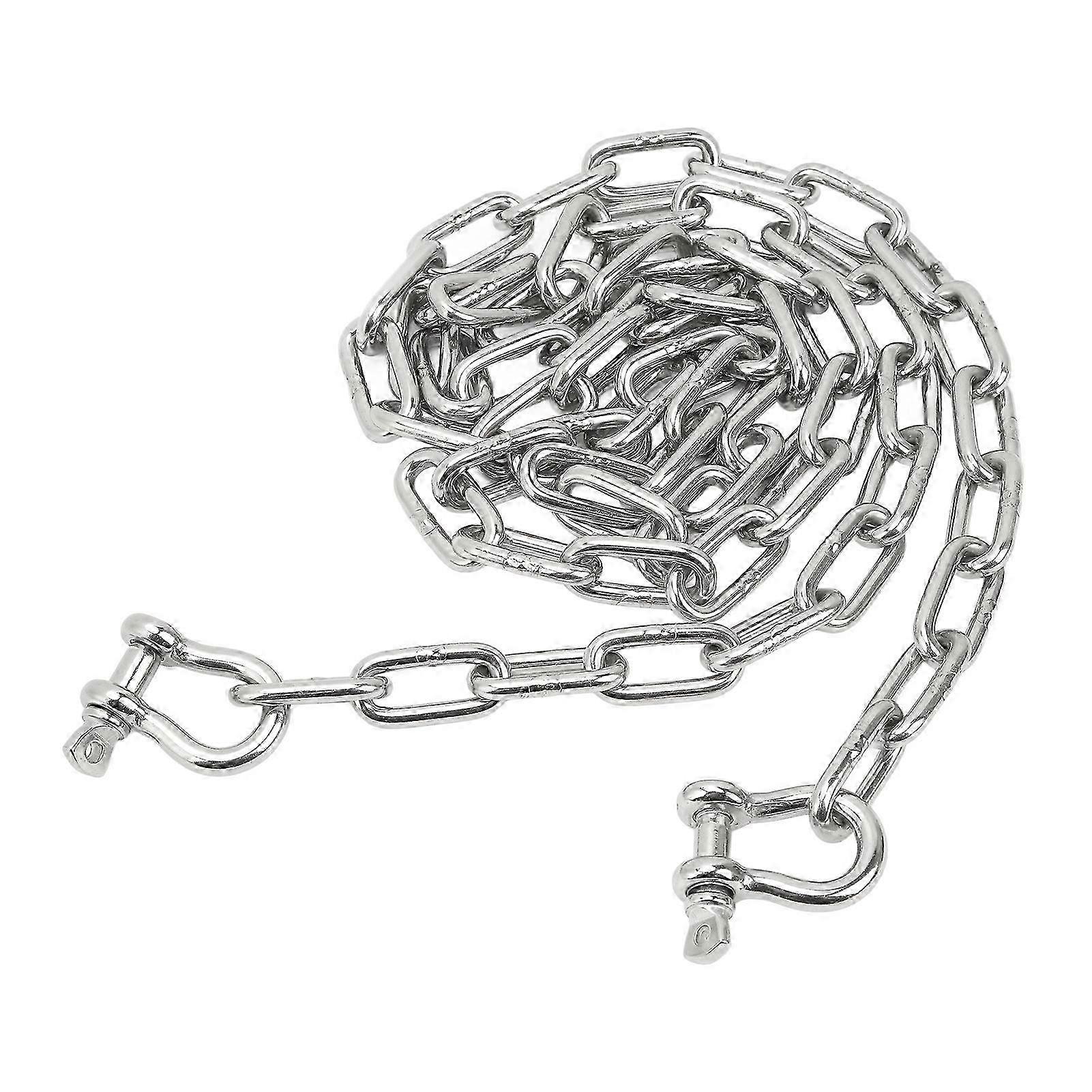 6.6ft Marine 316 Stainless Steel Anchor Chain with Central Ring and Double 5/16in Shackle Link Ends for Yachts