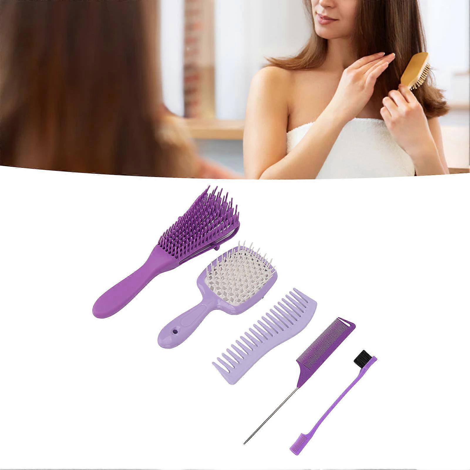 5pcs Hair Comb Set Styling Fit Scalp Heat Resistant Multi Purpose Complete Detangling Brush Set for Men 