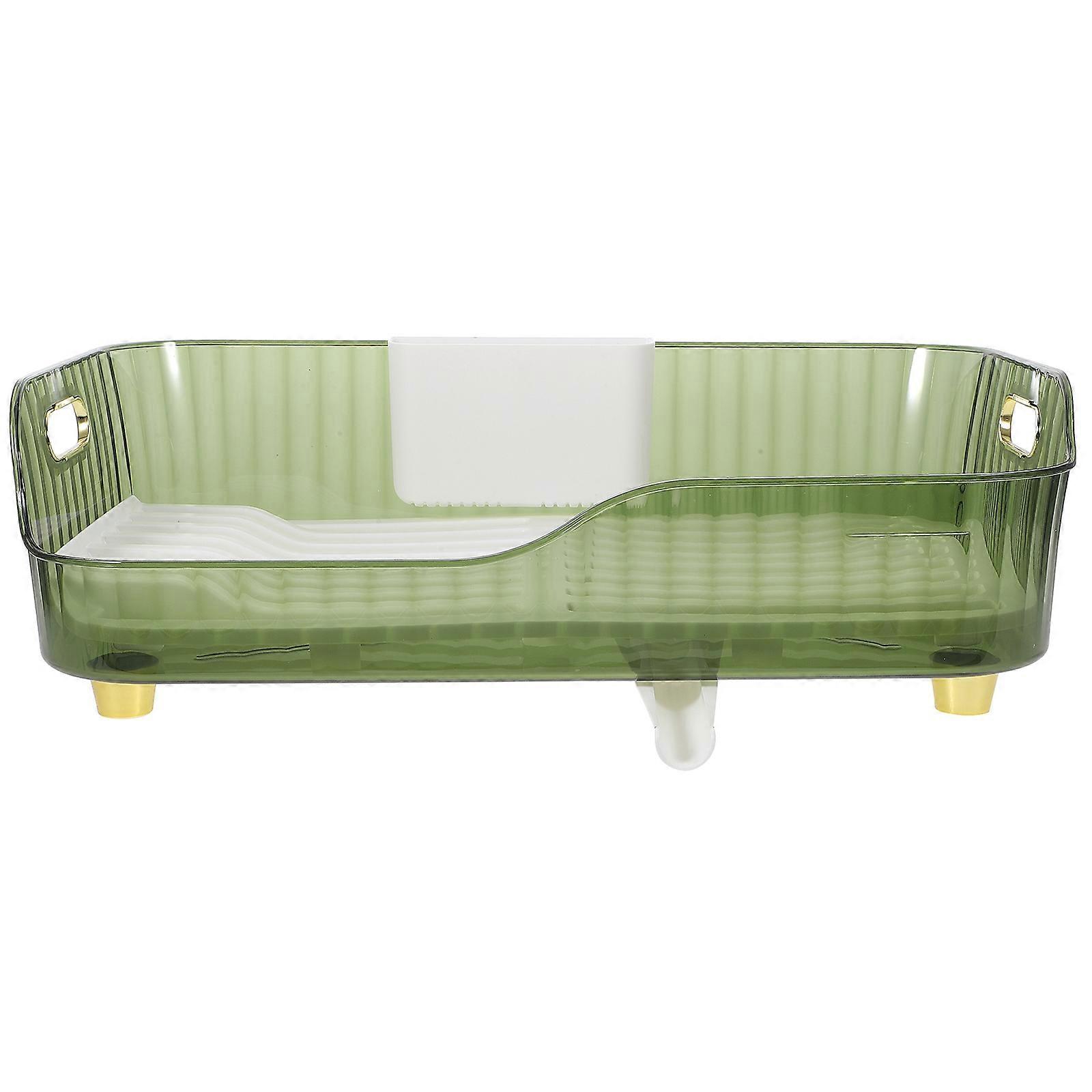 مطبخ عداد أطباق المجففات الحديثة رف صينية منظم حامل بلاستيك غير قابل للانزلاق 16.70X10.41X5.11 في 1 عبوة