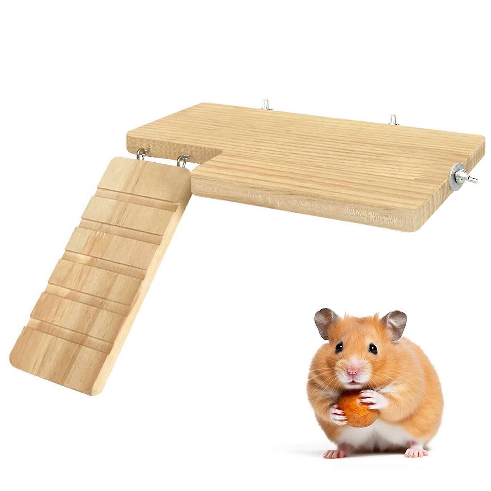 Hamster Ladder Platform, Wooden Playground, Natural Ladder Toy, Small Animal Climbing Platform