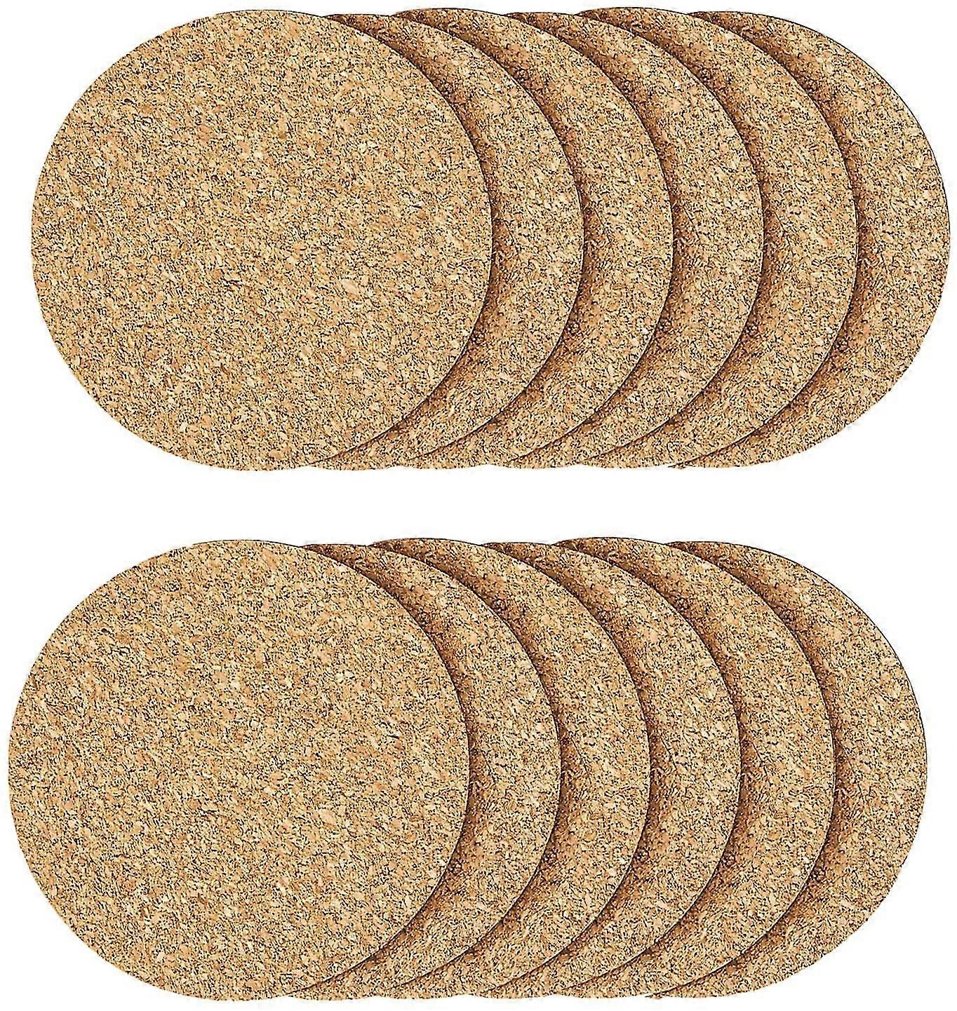 12pcs Cork Coasters, Cork Cofor Drinks, Cork Coasters Coffee Table With Round Edge,war
