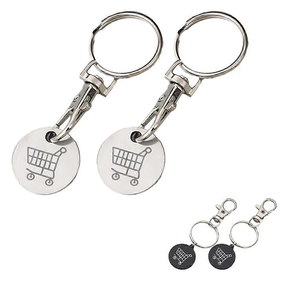 Trolley Token Key Ring Metal Keychain for Hanging Keys 4Pcs with Assorted Color