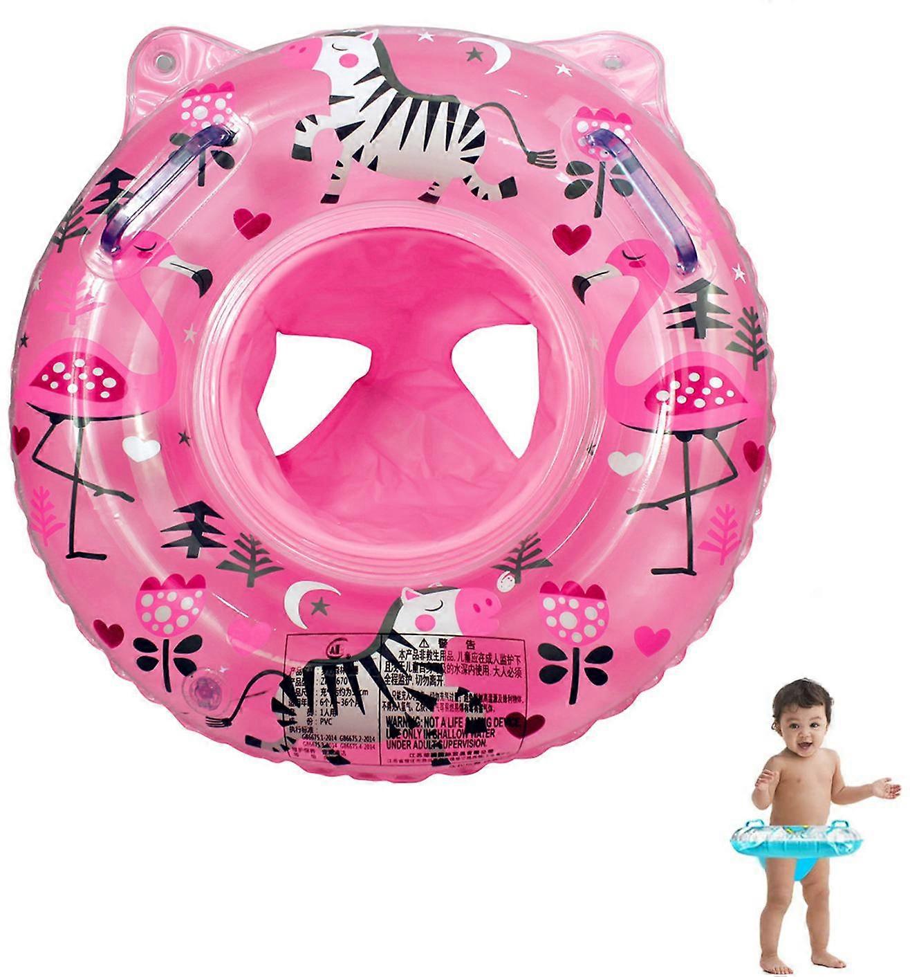 Swim Forest Pattern Baby Float Comfortable and Firm Seat With Thickened Handle Inflatable Swimming Ring