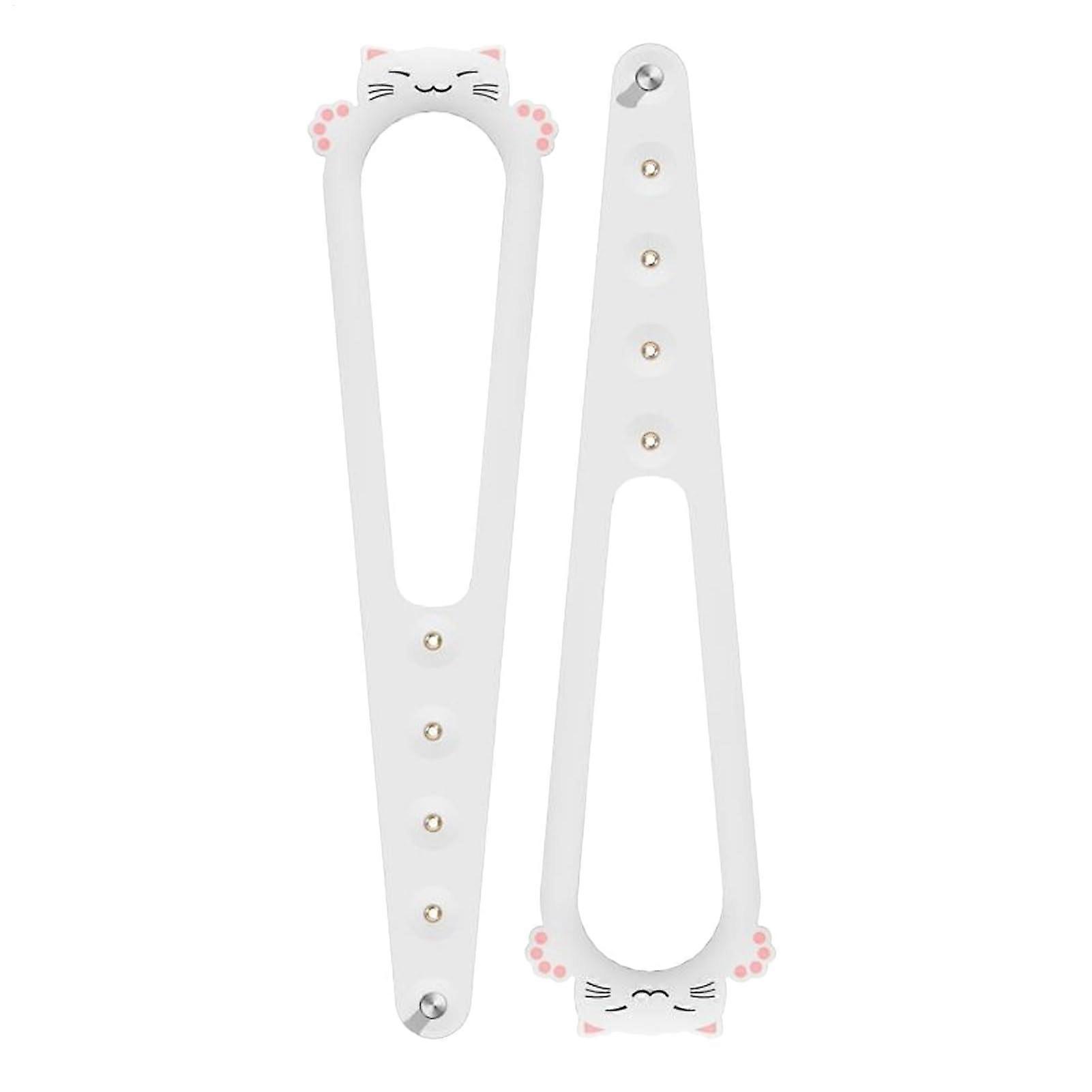 Cat Door Latch Keeps Dogs Out - Adjustable White Pet Gate Stopper for Bedroom, Kitchen, Living Room, Cat Safety Accessory