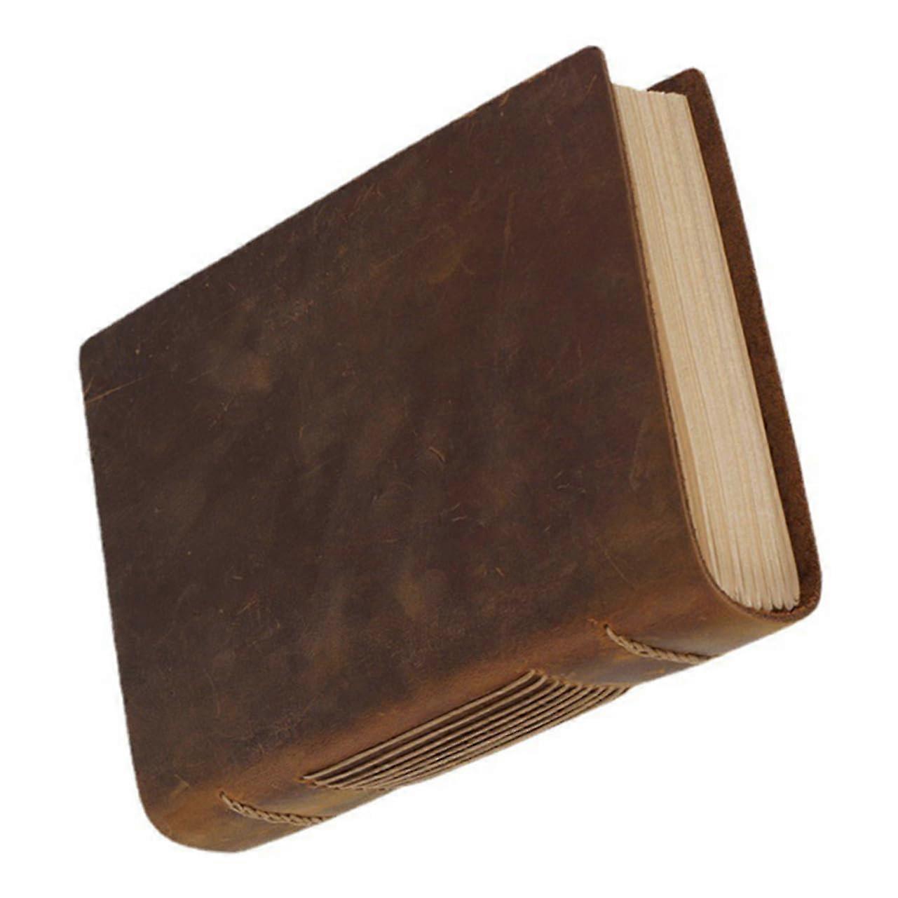 Vintage notebook for students, creative scrapbook, handmade sketchbook made of cowhide leather, portable notepad for writing and notes for school.