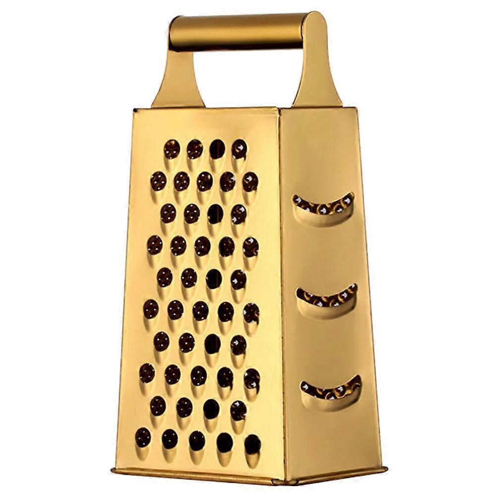 Stainless Steel Cheese Grater with 4 Sides Vegetable Slicer Handheld Manual Tool for Citrus Zesting Garlic and Ginger