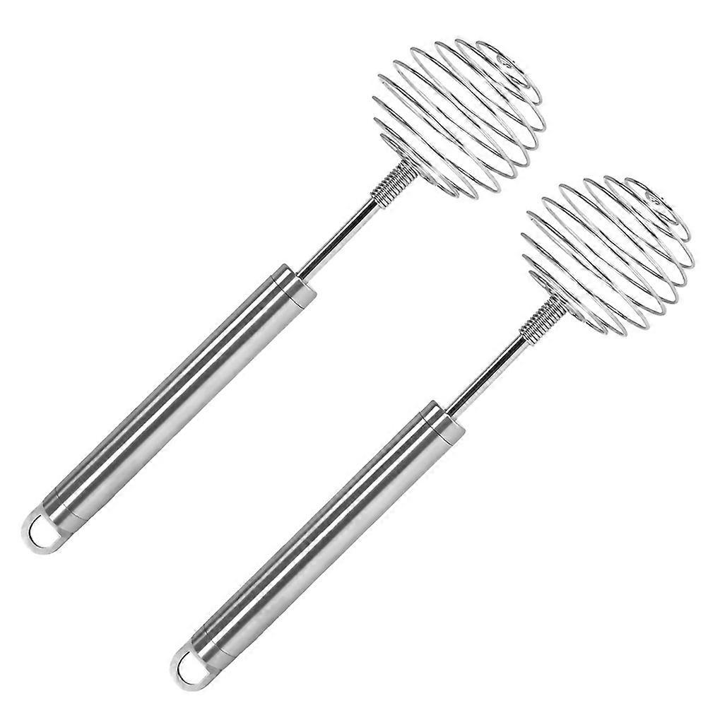 2pcs Stainless Steel Handheld Egg Beaters Efficient Egg Mixing Stirrers
