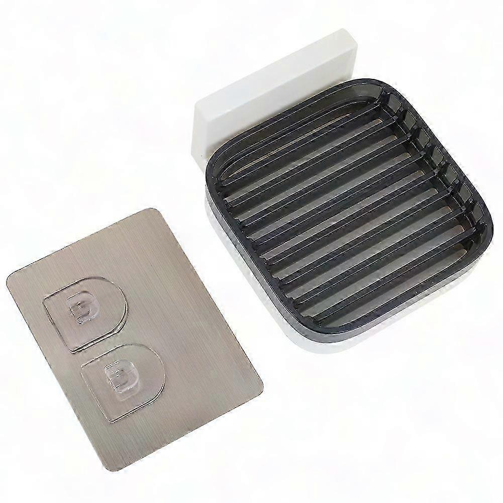 Square Soap Dish Organizer for Bathroom Wall Mount Storage Rack Box Holder