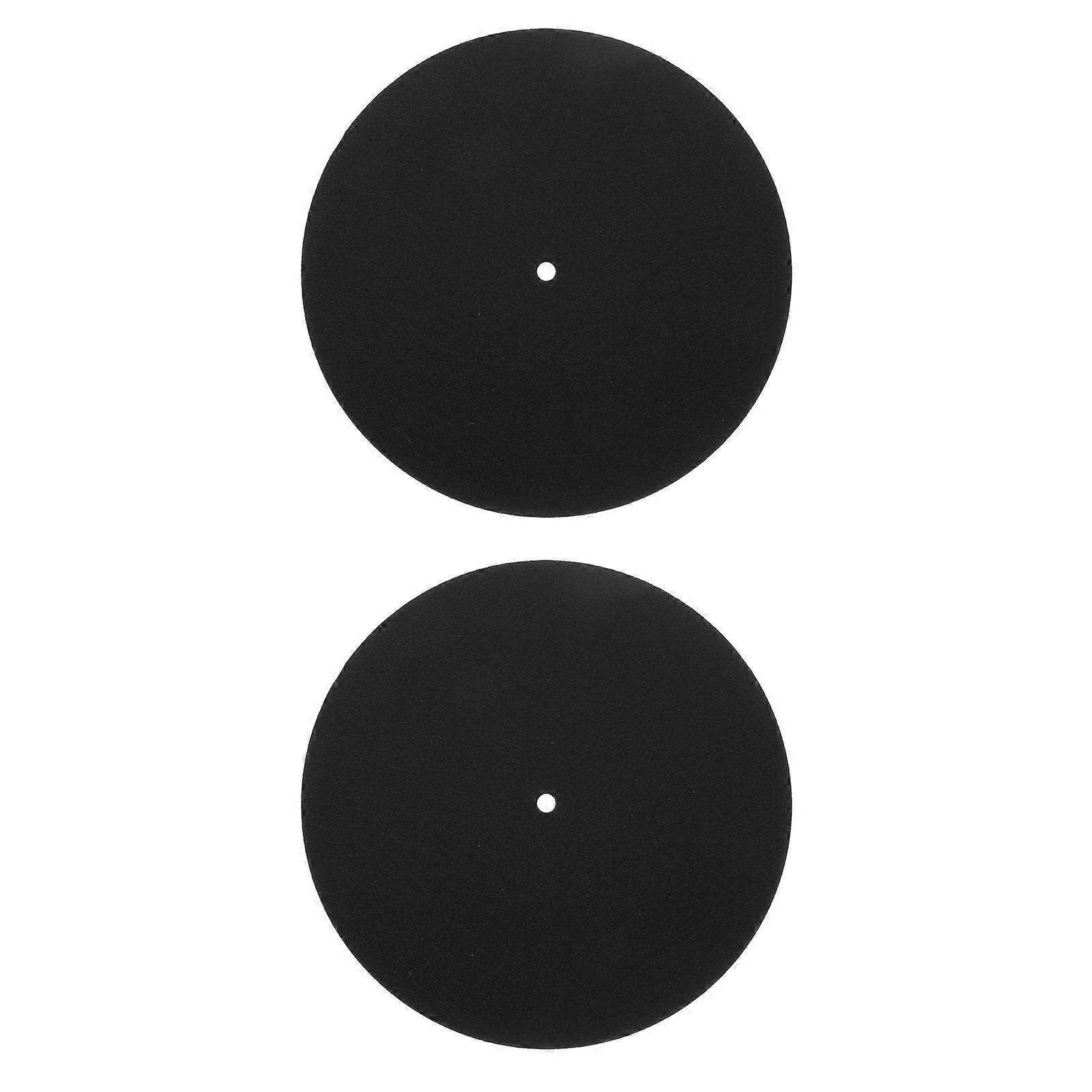 2pcs Vinyl Record Mat for Turntable Durable Felt Design to Protect and Store Phonograph Records Safely