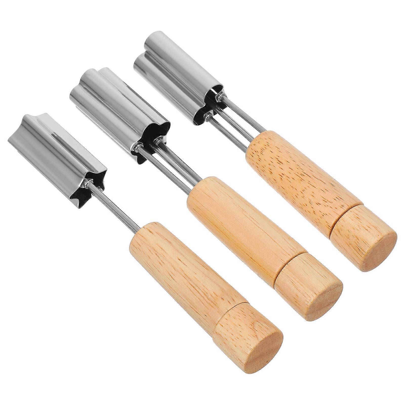 Manual Cupcake Corer Set Baking Tool For Cakes Heart Shaped Stainless Steel 3Pcs