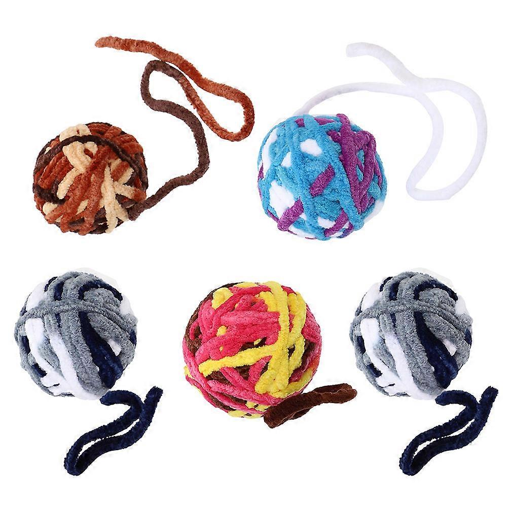 Cat Balls with Bell for Pet Kitten Cats Assorted Color 7X7X15CM Interactive Play 5Pcs