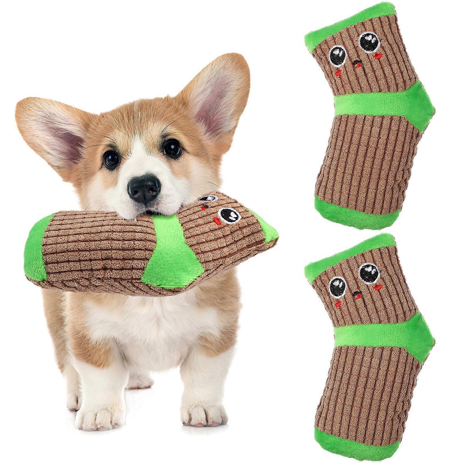 Plush Squeaky Dog Toys Interactive Fun Sounds Pet Owners 15.00X6.00X2.00CM Coffee 2Pcs