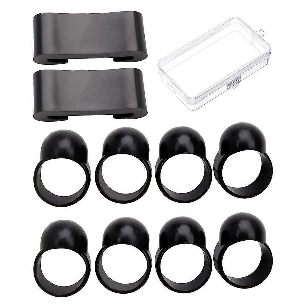 Drum Tool Kit with 10pcs Finger Picks and Storage Box for Drum Silicone Black