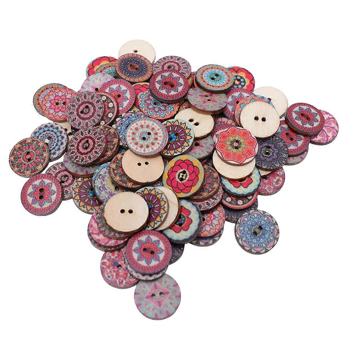 Vintage Clothing Buttons Natural Wood Buttons Craft Enthusiasts Sewing Projects 2x2cm Mini Delicate 200Pack