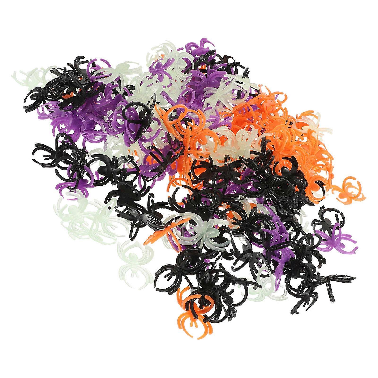 العنكبوت مزحة لعبة البلاستيك لعبة إصبع متنوعة اللون الإجهاد في سن المراهقة 200 قطعة