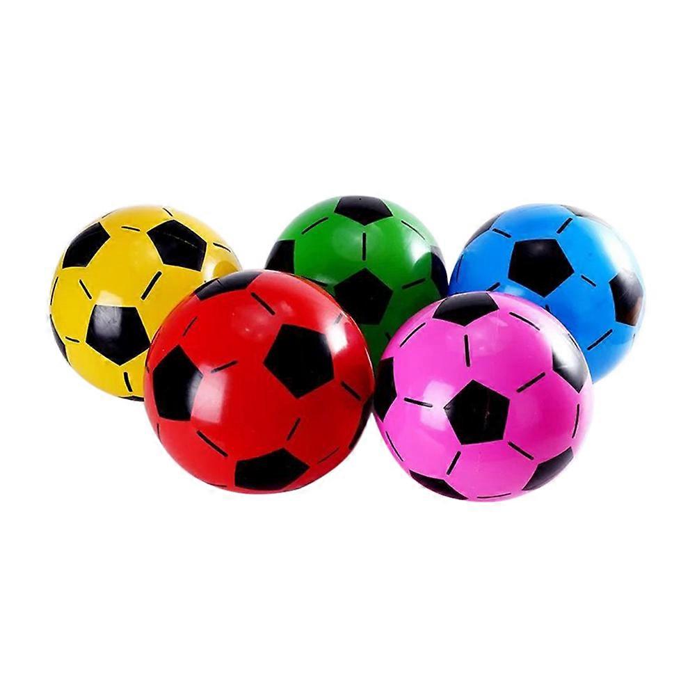 Safe Inflatable Sports Balls PVC Ball Childrens Football for Random Color 6Pcs