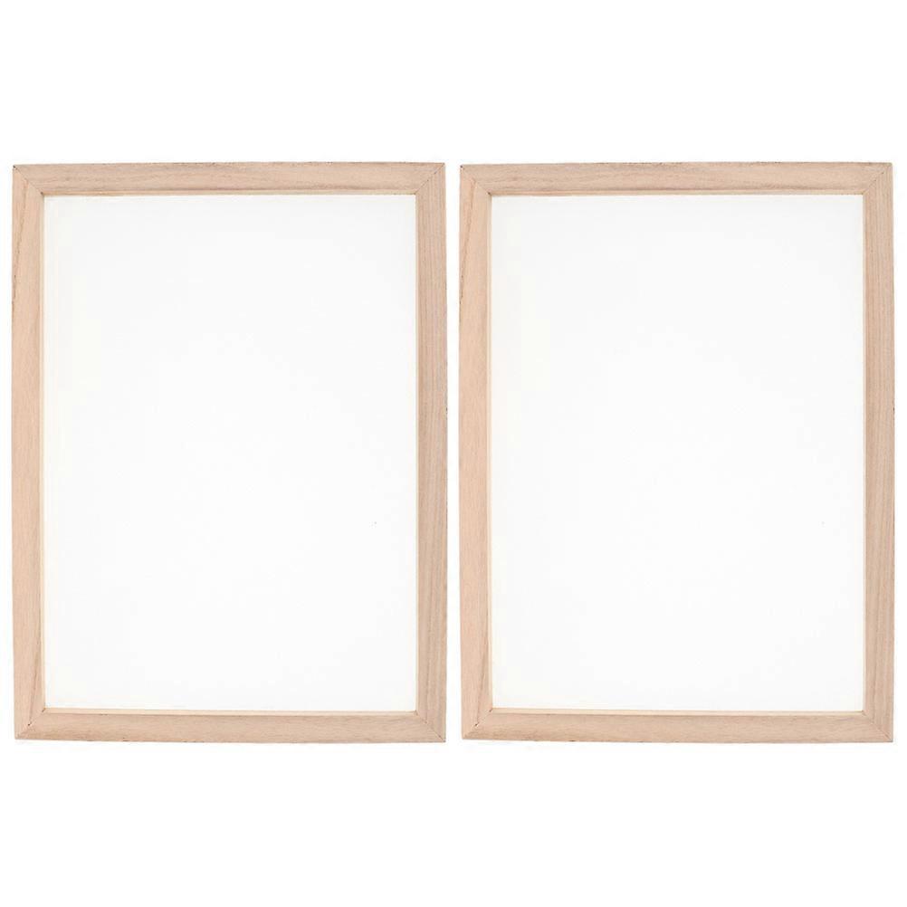 Diy Paper Making Mould Wood Frame For Adults Educational Activities Family Bonding Rectangular Beige 2Pcs