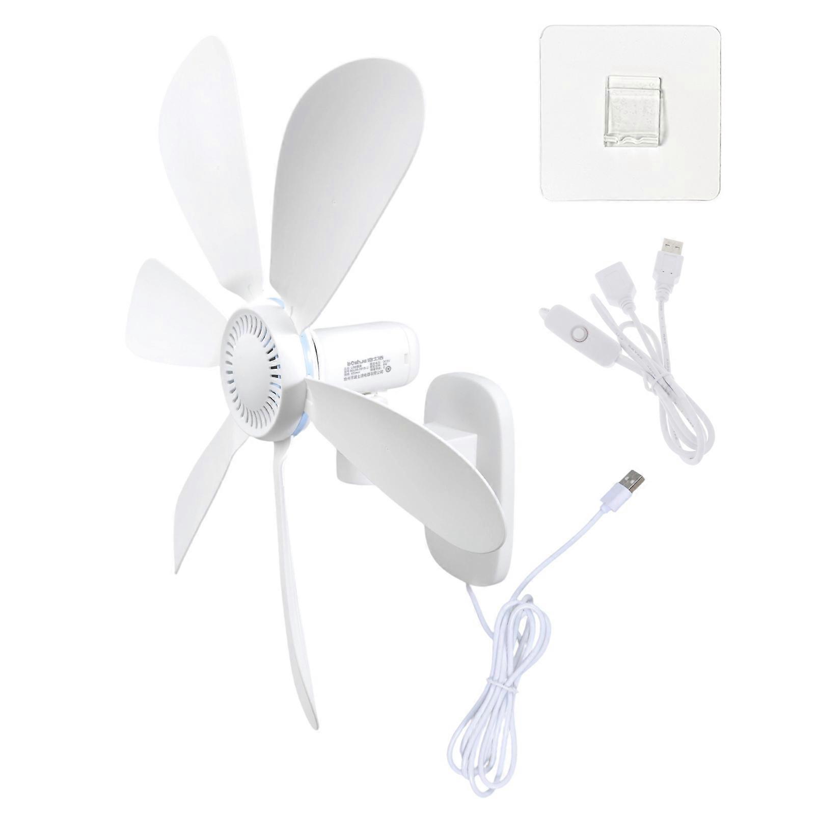 Energy Efficient 5V USB Wall Attaches Cooling Fan Detachable Easy to Clean Perfect For Compactly Room Air Circulation Multicolor