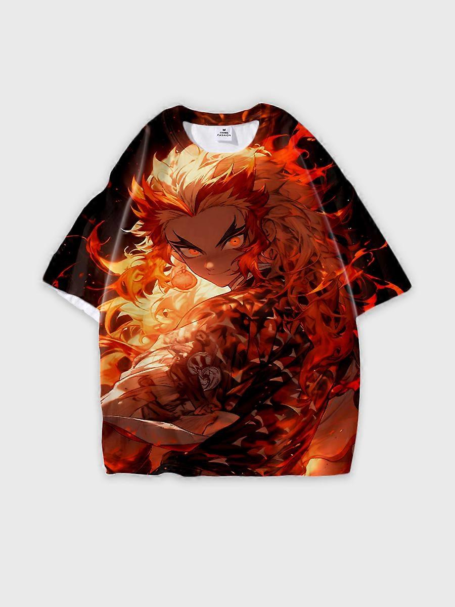 T-shirt round neck Character Pattern loose short sleeve P1414