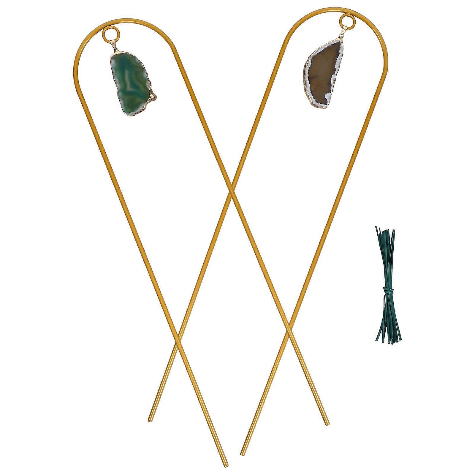 Metal Houseplant Support Trellis 1 Set For Potted Plants With Unique Pendant 42X10CM Ideal For Indoor Decoration