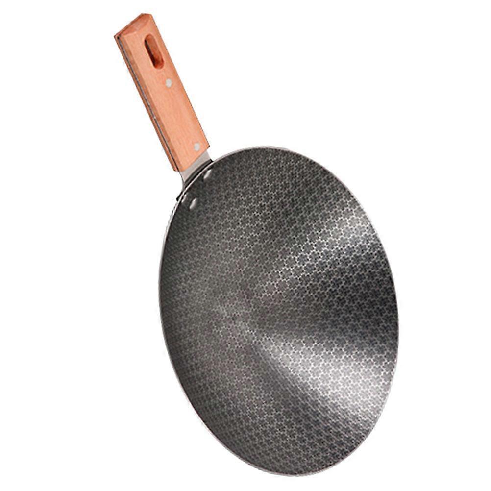 Compact Non Stick Iron Cooking Wok with Handle – Heat Resistant, Easy to Clean, Versatile for Frying, Boiling, Steaming at Home or Camping
