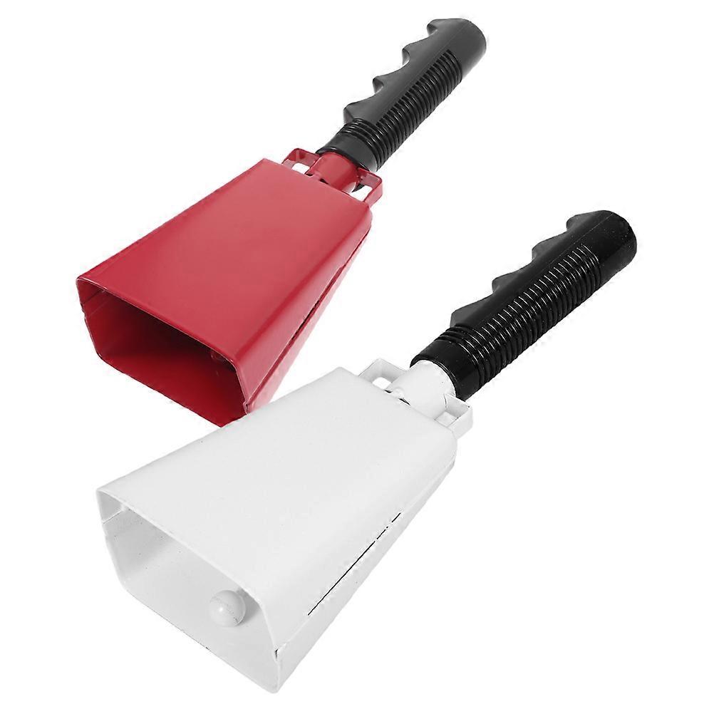 2pcs Metal Cowbells with Ergonomic Handles for Sporting Events, Lightweight Hand Percussion Noise Makers for Cheering and Celebrations